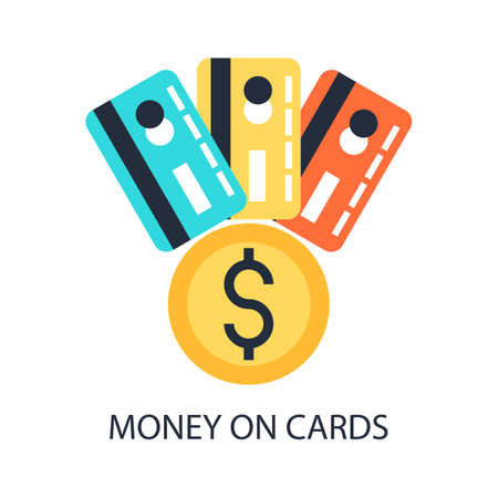 A coin and credit cards.のイラスト素材