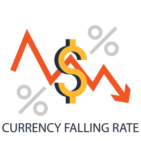 Currency falling rateのイラスト素材