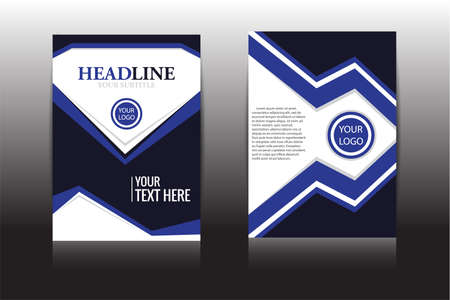 Blue annual report brochure design template , layout in A4 size.のイラスト素材