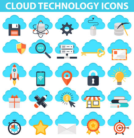 Cloud Technology Icons,IT Technologies Iconsのイラスト素材
