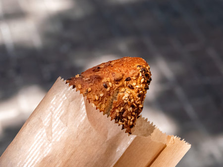 Fresh bread in paper bag
