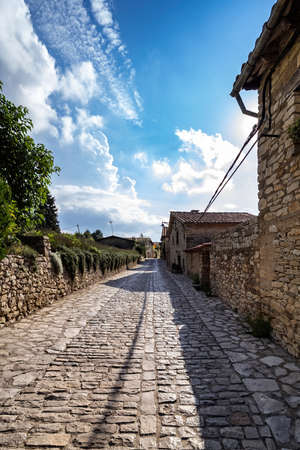 Old stone road in a villageの写真素材