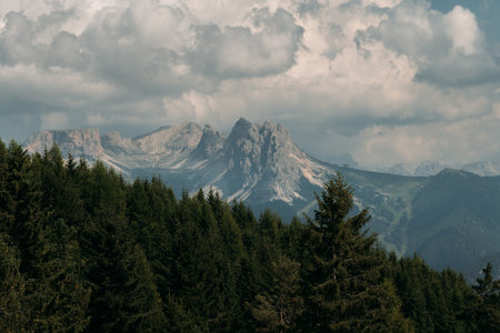The Majestic Dolomites are a stunningly beautiful mountain range that captivates adventurers and nature lovers alikeの写真素材