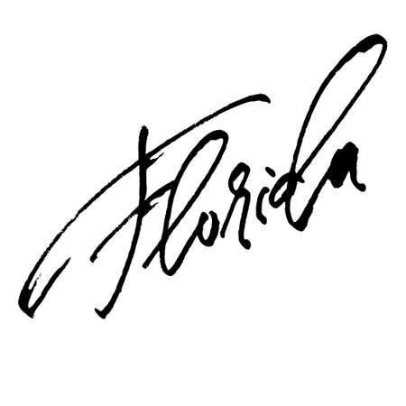 Florida. Modern Calligraphy Hand Lettering for Serigraphy Print