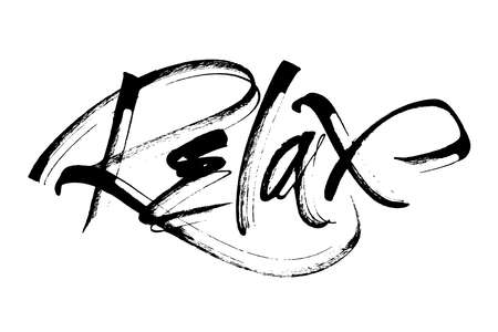 Relax. Modern Calligraphy Hand Lettering for Silk Screen Printのイラスト素材