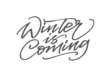 Winter is coming. Handwritten words with a brush. Calligraphy in vectorのイラスト素材