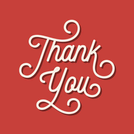 Thank you card, vector lettering, retro style.のイラスト素材