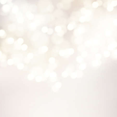 Vector bokeh background. Festive defocused white lights. Abstract blurred illustration.のイラスト素材