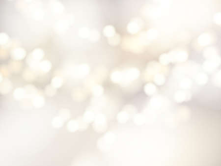 Vector bokeh background. Festive defocused white lights. Abstract blurred illustration.のイラスト素材