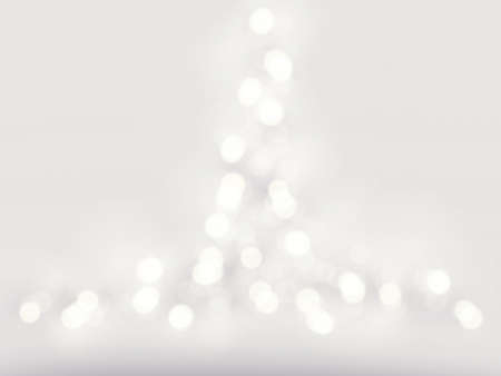 Vector bokeh background. Festive defocused white lights. Abstract blurred illustration.のイラスト素材
