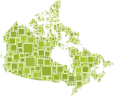 Mosaic of Canada Mapのイラスト素材