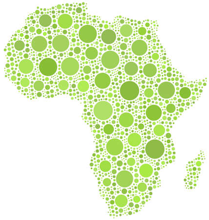 Map of Africa in a mosaic of circlesのイラスト素材
