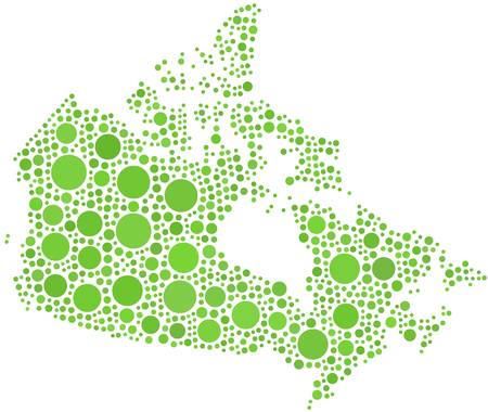 Map of Canada in a mosaic of circlesのイラスト素材
