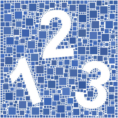 One, Two, Three in a blue mosaicのイラスト素材