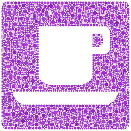 A Cup of Coffee in a mosaic of pink circlesのイラスト素材