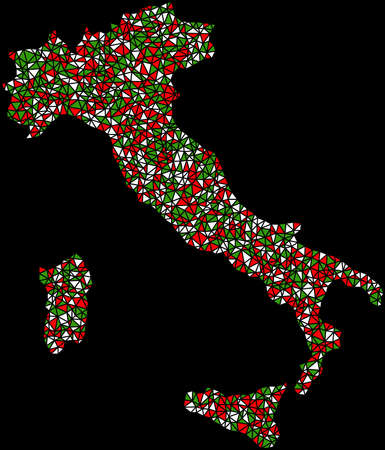Map of Italy (Europe) in a mosaic of trianglesのイラスト素材