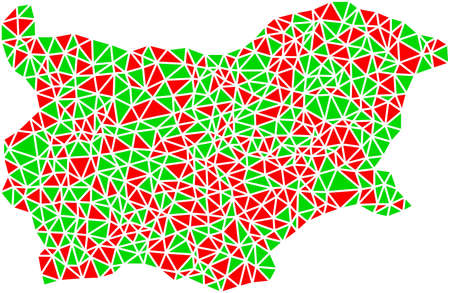 Map of Bulgaria (Europe) in a mosaic of trianglesのイラスト素材
