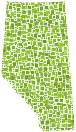 Alberta in a green mosaic of squaresのイラスト素材
