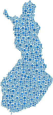 Map of Finland - Europe - in a mosaic of circlesのイラスト素材