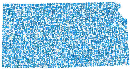 Map of Kansas - USA -のイラスト素材