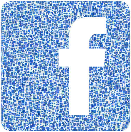 Facebook! Social Network logo in a mosaic of squares のeditorial素材