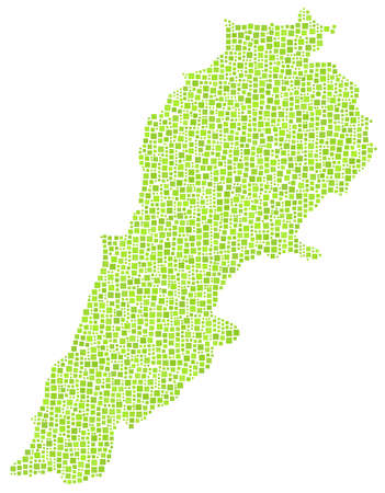 Map of Lebanon - Middle East - in a mosaic of little squaresのイラスト素材