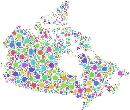 Map of Canada - America - in a mosaic of harlequin bubblesのイラスト素材