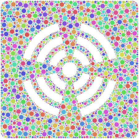Wireless communication sign in a mosaic of harlequin circlesのイラスト素材