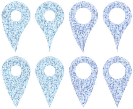 GPS navigation symbols - Mosaic of colored squaresのイラスト素材