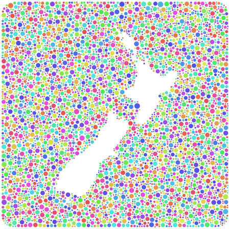 Map of New Zealand into a square iconのイラスト素材