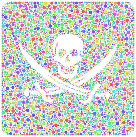 Pirate flag revisited in a mosaic of square harlequinのイラスト素材