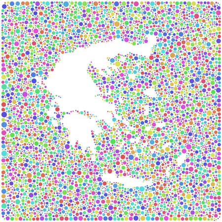 Decorative map of Greece - Europe - into a square iconのイラスト素材