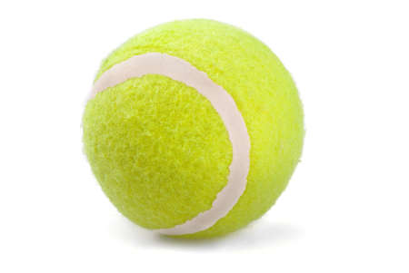 Tennis ball on a white background の写真素材
