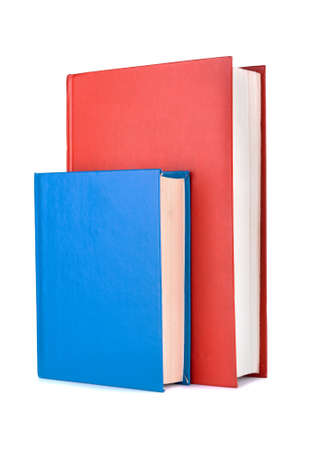 Books red and blue on a white backgroundの写真素材