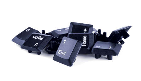 Heap of buttons on a white backgroundの写真素材