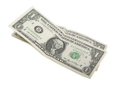 Two dollars on a white background