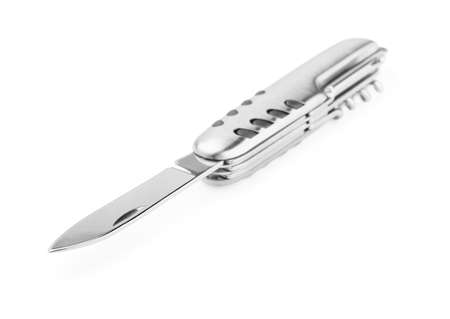 Gray penknife on a white background