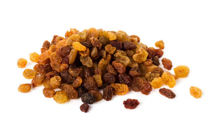 Dried raisins isolated on a white backgroundの写真素材