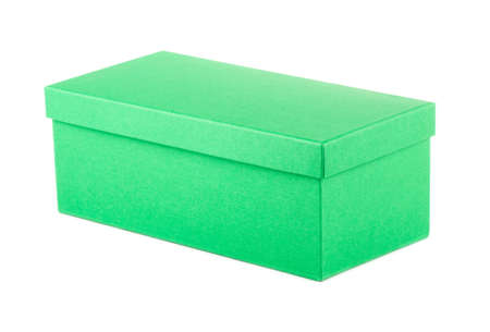 Ð¡losed green gift box isolated on a white background の写真素材