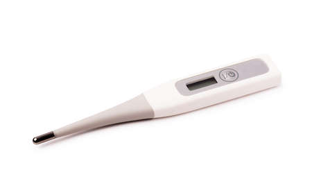 White body electronic digital thermometer isolated on a white background 