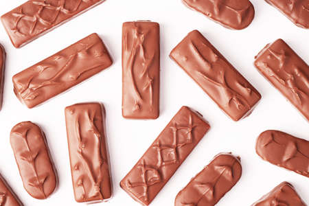 Mix of chocolate bars isolated on a white background
