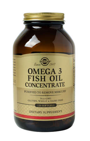 Moscow, Russian Federation - March 31, 2020 Solgar bottle Omega 3 Fish Oil Concentrateのeditorial素材