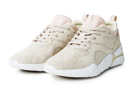 Female sneakers isolation on white backgroundの写真素材