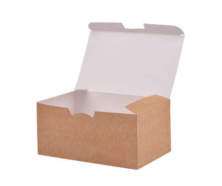 Blank paper cake packaging box isolated ona white background