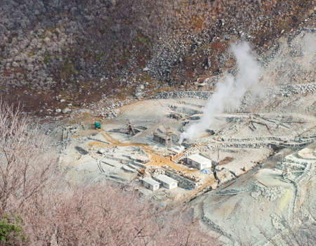 Japanese sulfur mine overall planの写真素材