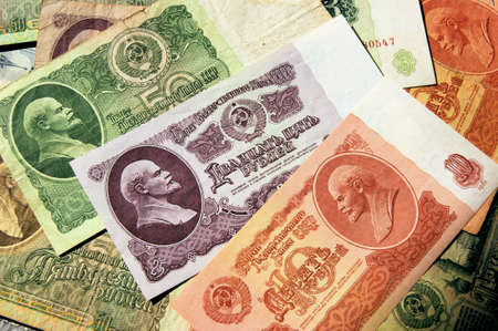 old paper money of the Soviet Unionの写真素材