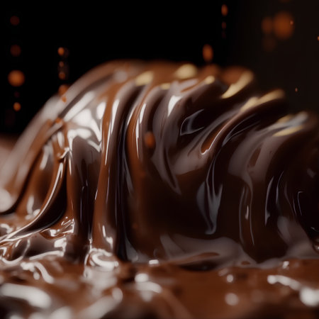 closeup of a chocolate background with some smooth lines and spots on itの素材
