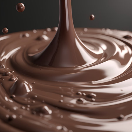 close up of chocolate syrup splash on black background with clipping path.の素材