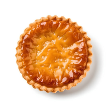 Sweet tartlet isolated on white background. Top view. Flat lay.の素材