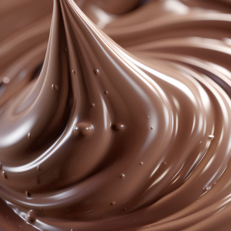close up of chocolate syrup flowing on white background with clipping path.の素材